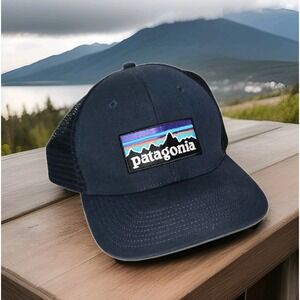 PATAGONIA Trucker Hat Blue Snapback Mesh Baseball Cap NetPlus 100% Recycled